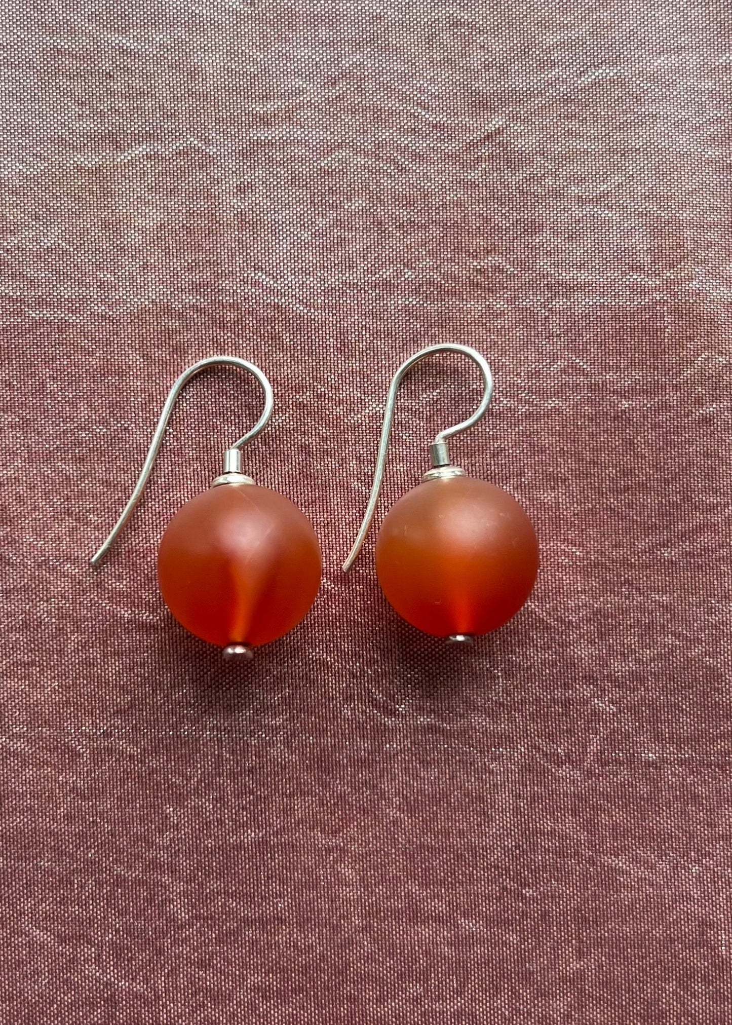 Carnelian Ball Earrings