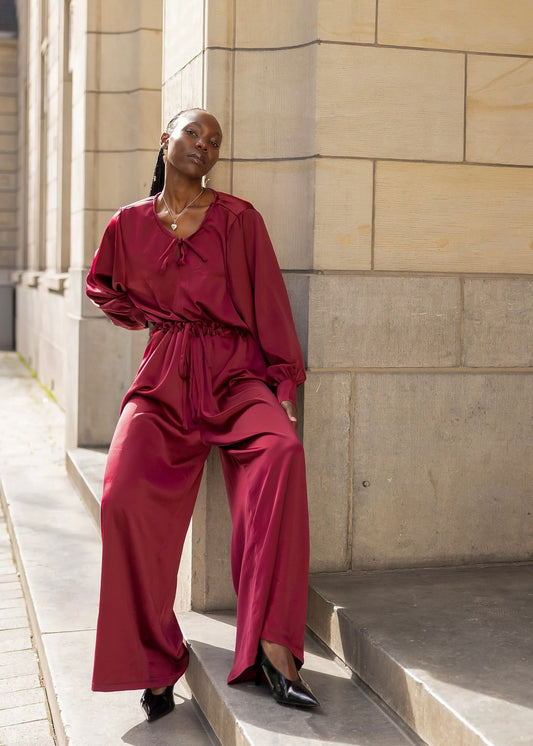 Zuri Relaxed Two-Piece Set – Ruby