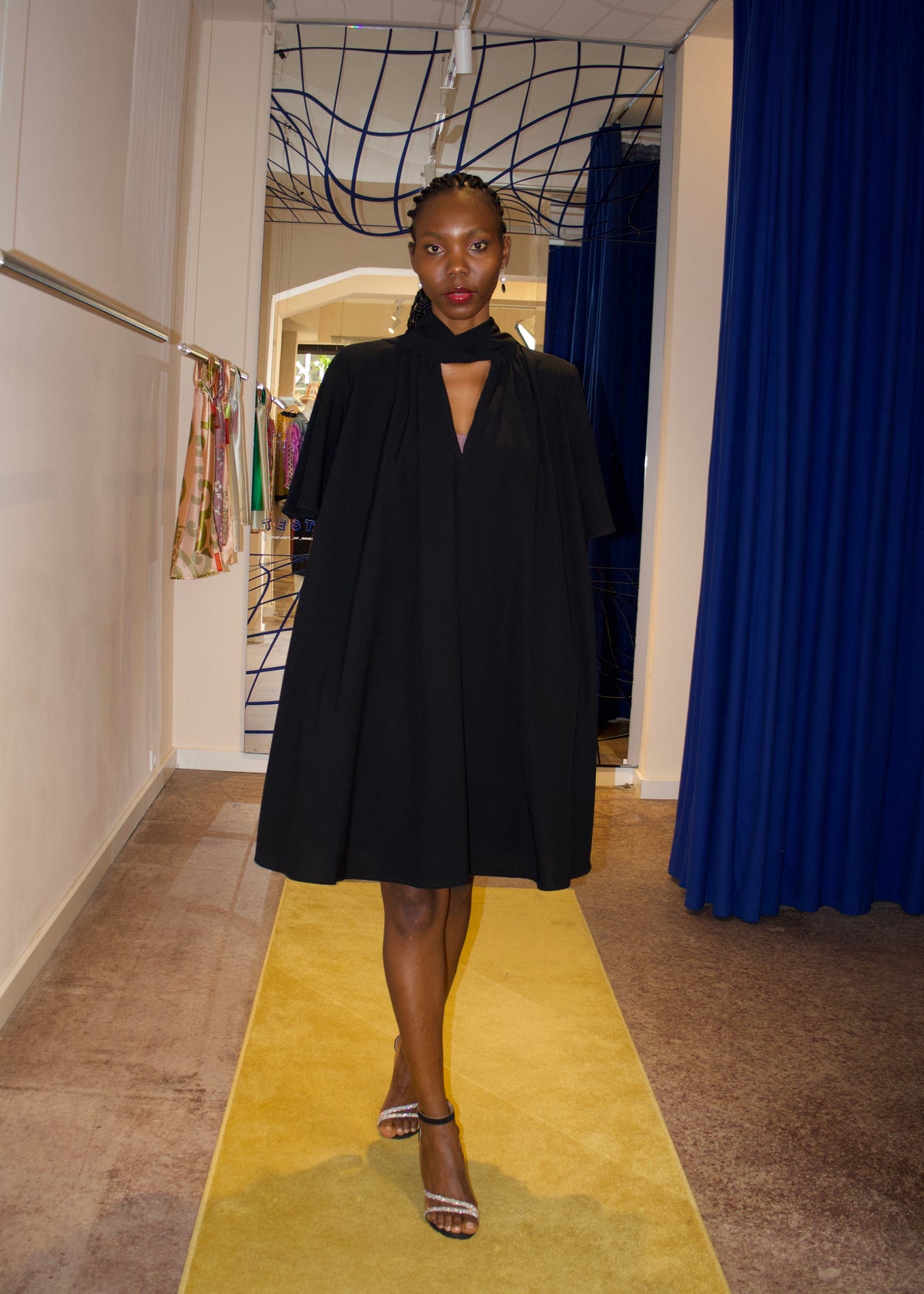 AMARA REVERSIBLE SLEEVED DRESS- BLACK
