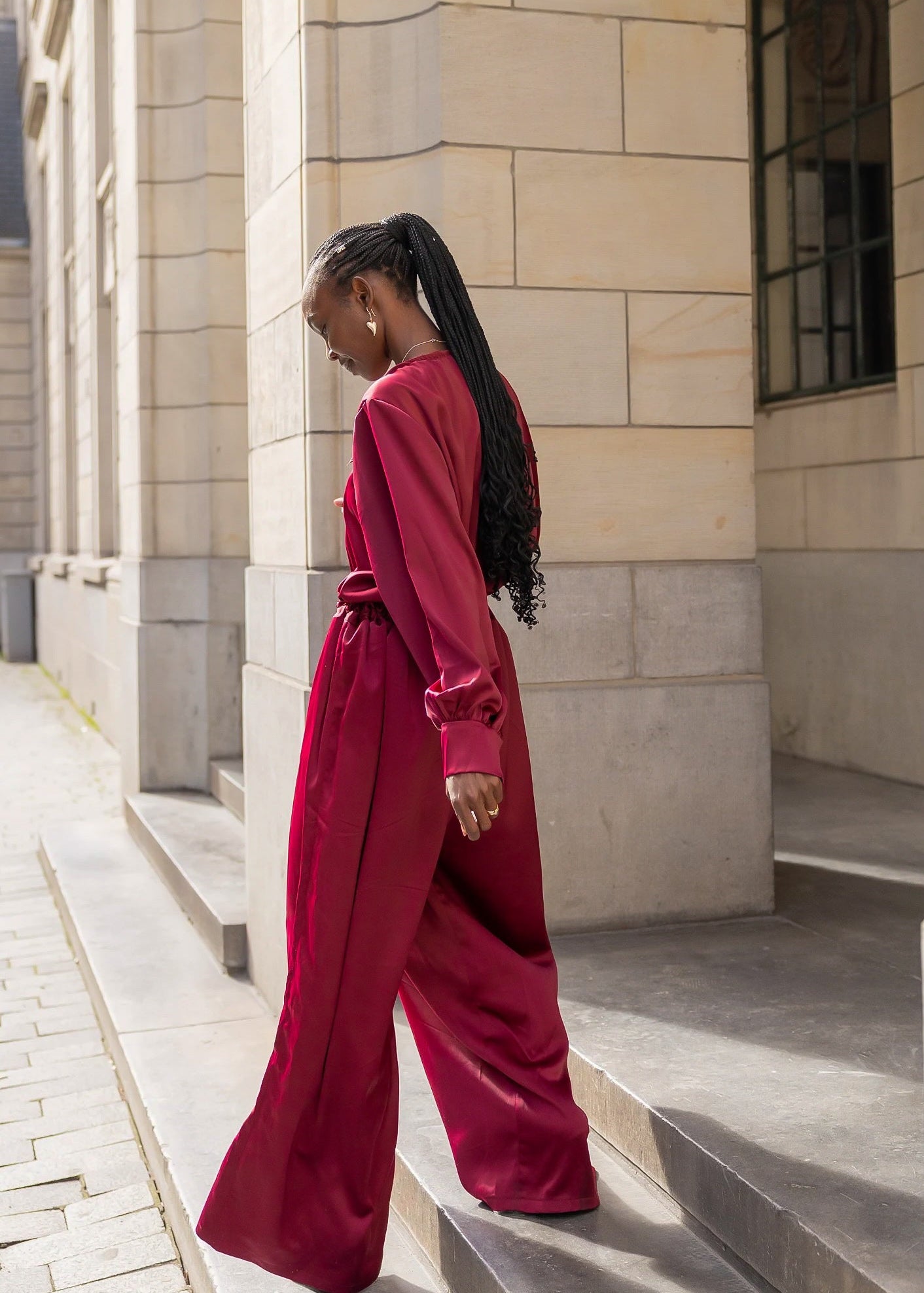 Binai Pants Set -Maroon