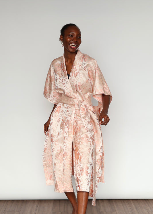 Aryana Structured Brocade Dress - Baby Pink