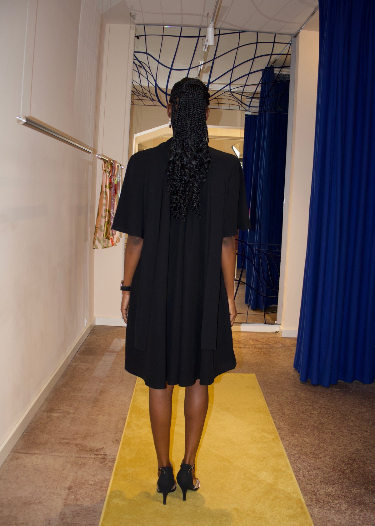 AMARA REVERSIBLE SLEEVED DRESS- BLACK