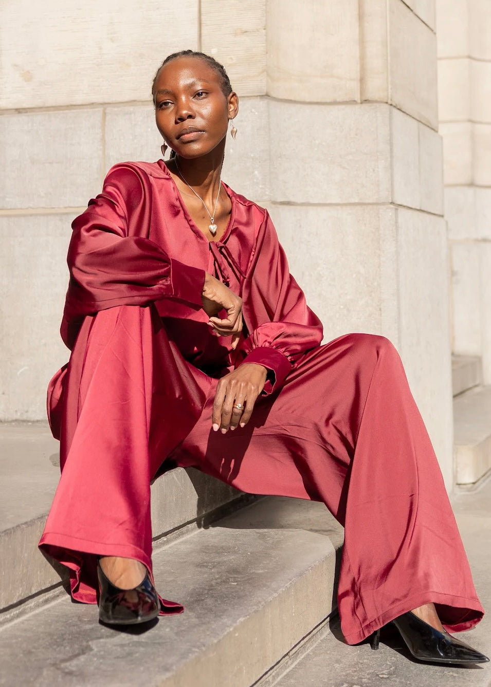 Binai Pants Set -Maroon